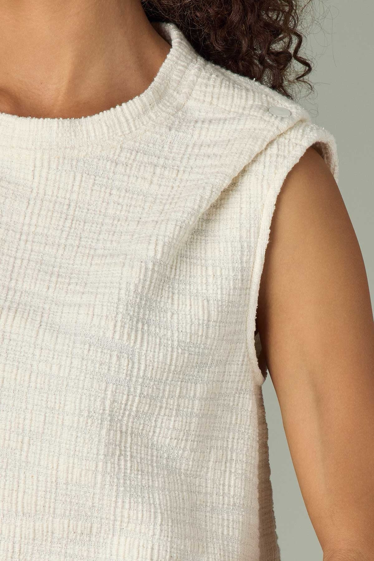 Poppy Pleated Drop Shoulder Knit Top