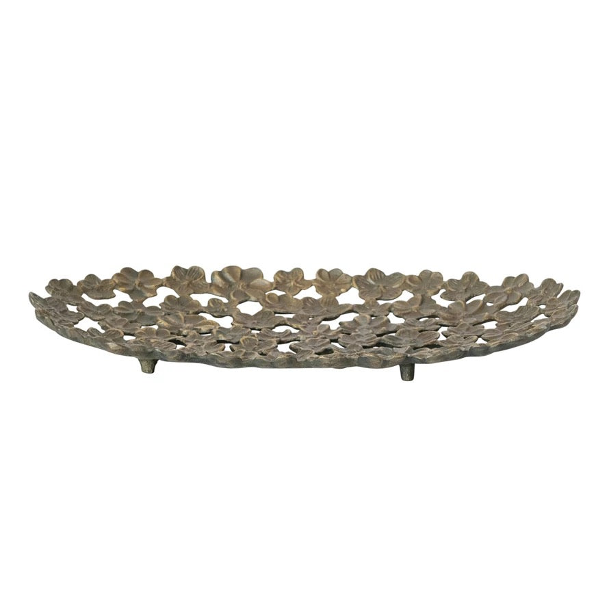 Cast Aluminum Flower Tray W/Cut Outs