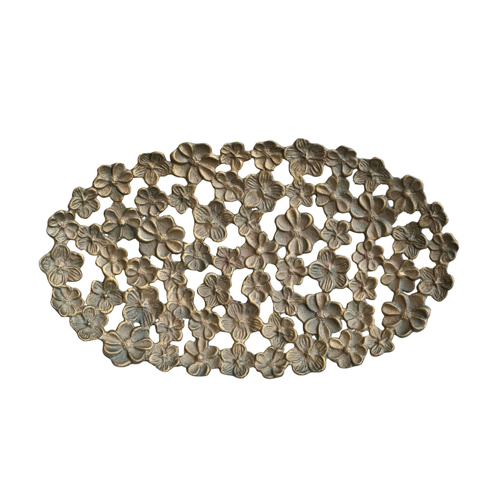 Cast Aluminum Flower Tray W/Cut Outs