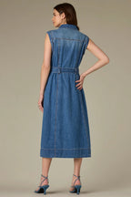 Peyton Sleeveless Button Down Denim Dress