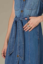 Peyton Sleeveless Button Down Denim Dress