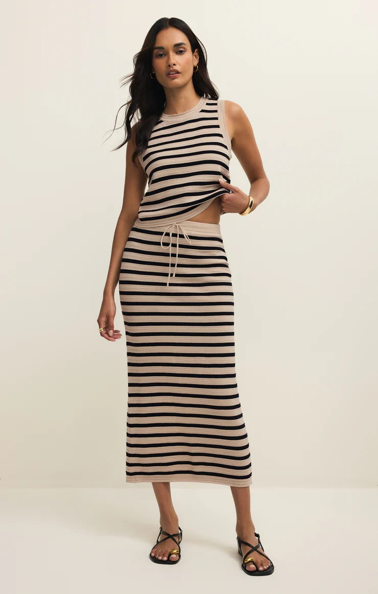 Z Supply Emori Striped Skirt Natural