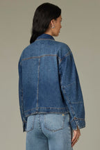 Olivia Denim Jacket With Curved Yoke and Hem**