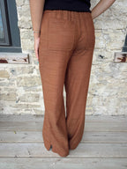 Nora Wide Leg Pants in Brown