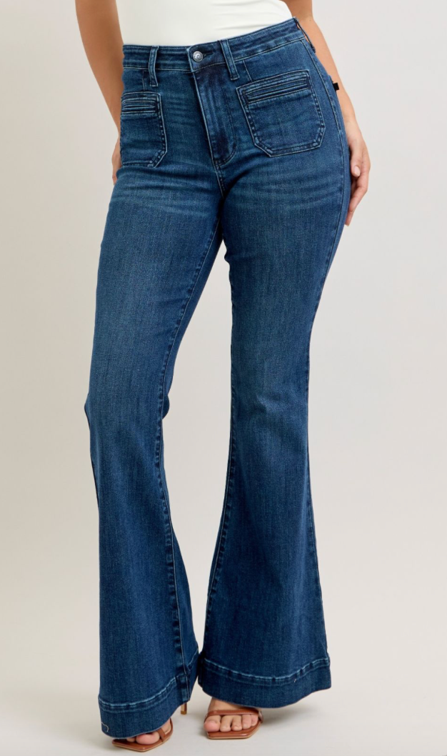 Judy Blue HW Flare W/Vintage Pocket**
