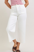 Judy Blue 881077 Wide Crop Front Patch Pockets**