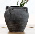 8.5" Charcoal 4 Handle Vase