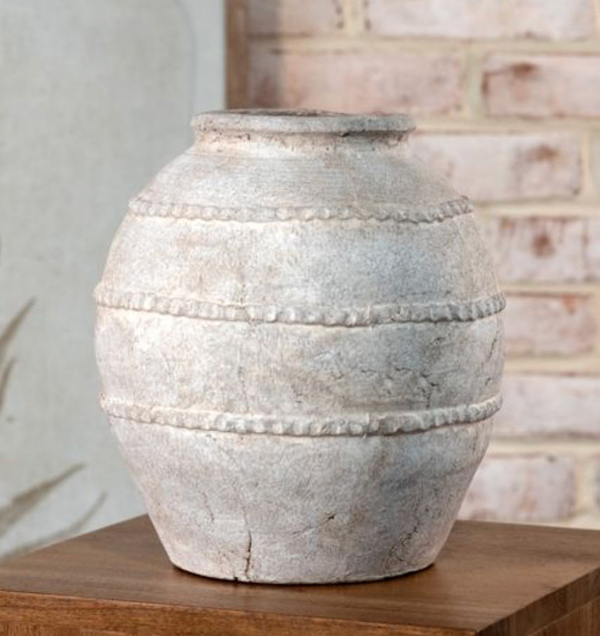 10" Antique Taupe Deco Line Vase