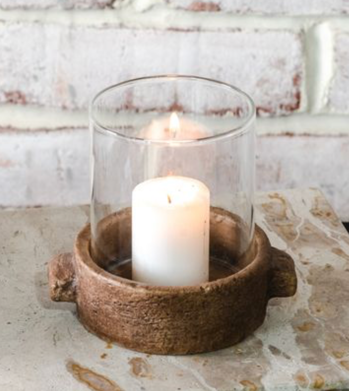 5"H Glass Candle Holder
