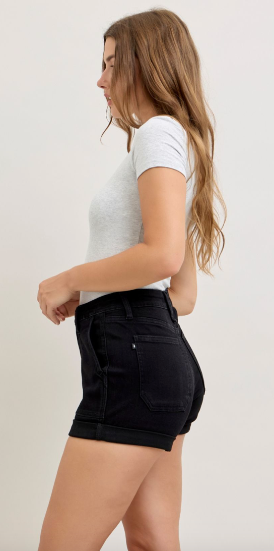 Judy Blue Aroura Weekender Short Black**