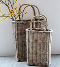 Tall French Willow Flower Basket