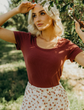 Meg Short Sleeve Scoop Tee