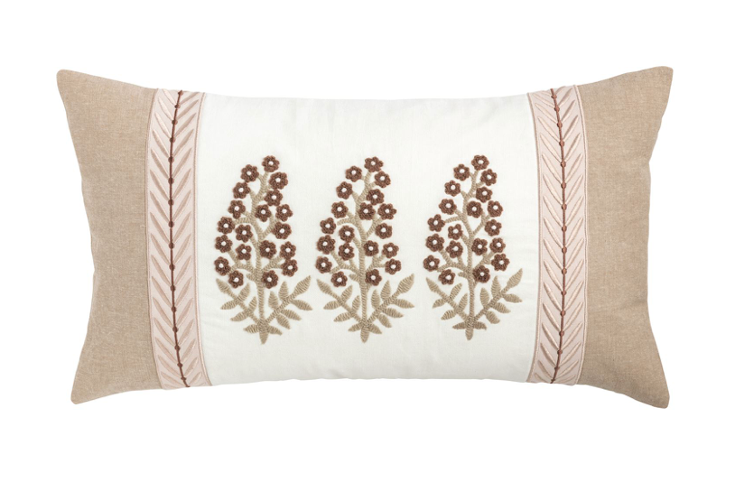 Lumbar Ribbon Trim Pillow