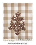 Buffalo Check Neutral Floral Towel