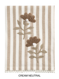 Stripe Embroidered Tea Towel