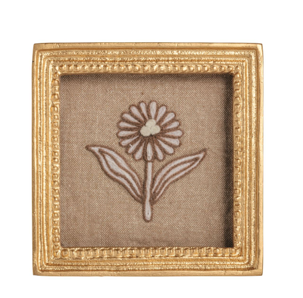 Framed Block Print Flower