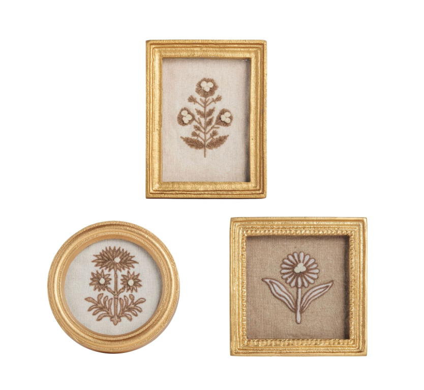 Framed Block Print Flower