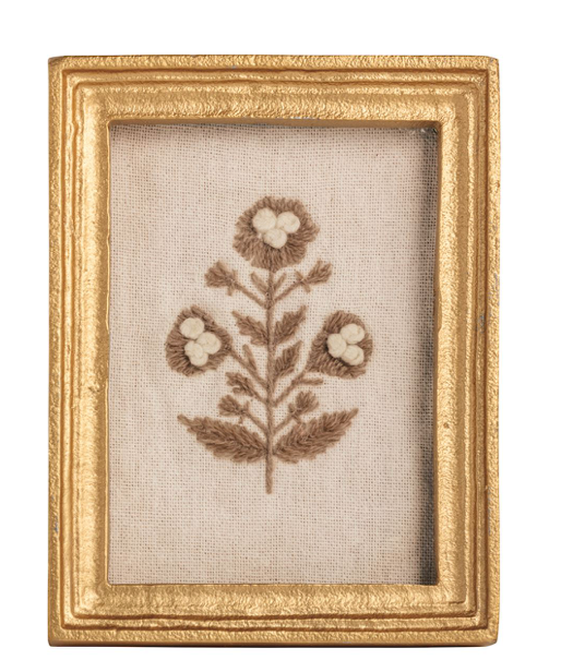 Framed Block Print Flower