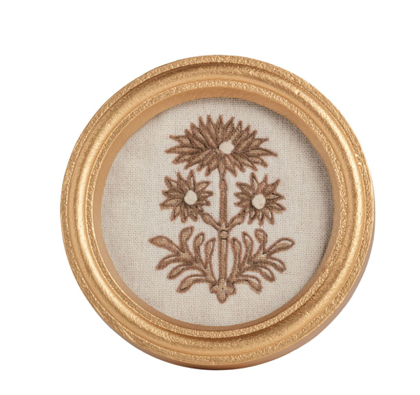 Framed Block Print Flower