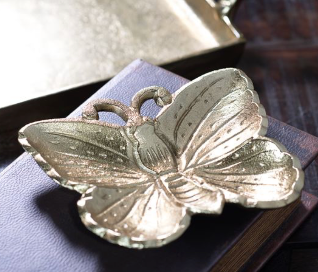 6" Gold Butterfly Dish