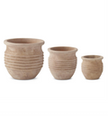 Small Round Ribbed Terracotta Planter