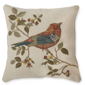 18" Embroidered Bird Pillow