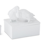 Glossy White Resin Love Birds Lidded Box*