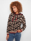 Ariana Leopard Jacquard Hooded Sweater