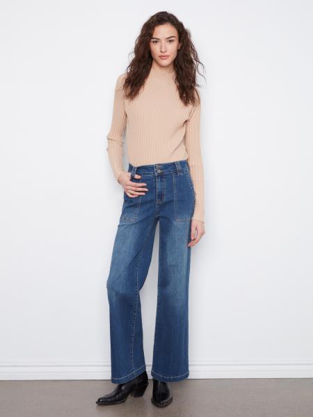 Caroline Wide Leeg Jean W/Patch Pocket