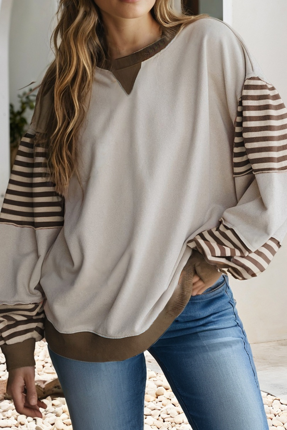 Sofia Striped Colorblock Sweatshirt