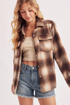 Janelle Snap Button Plaid Shacket