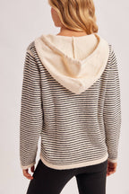 HENLEY SWEATER WITH HOODIE