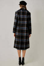 Missy Brushed Plaid Long Coat