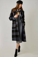 Missy Brushed Plaid Long Coat