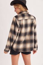 Janelle Snap Button Plaid Shacket