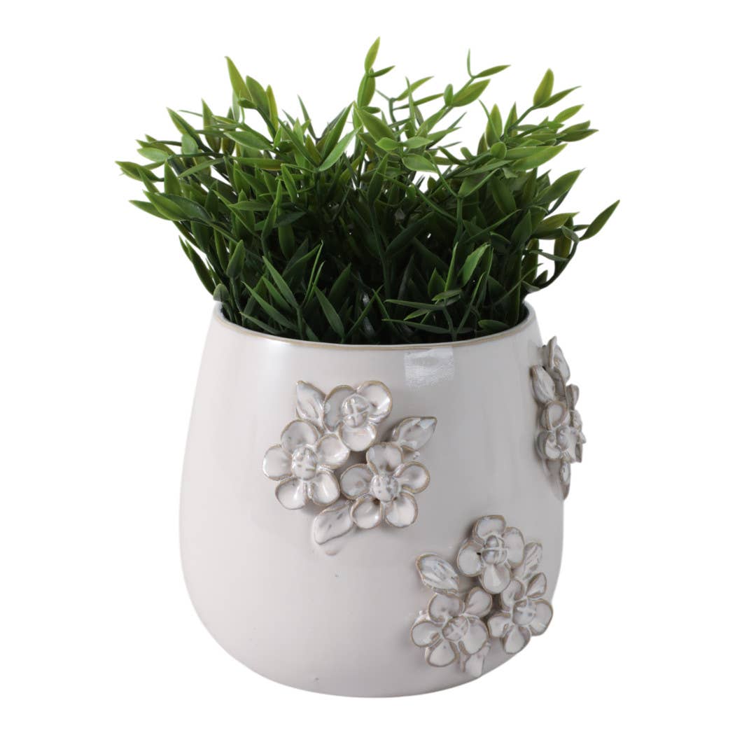 Ceramic Pot Flower Applique
