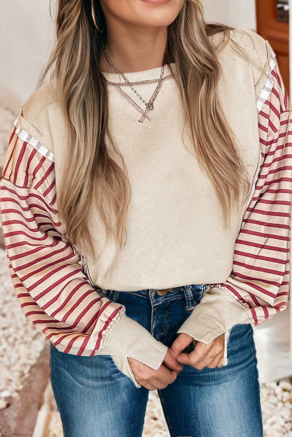 Jamie Raw Seam Color Block Top