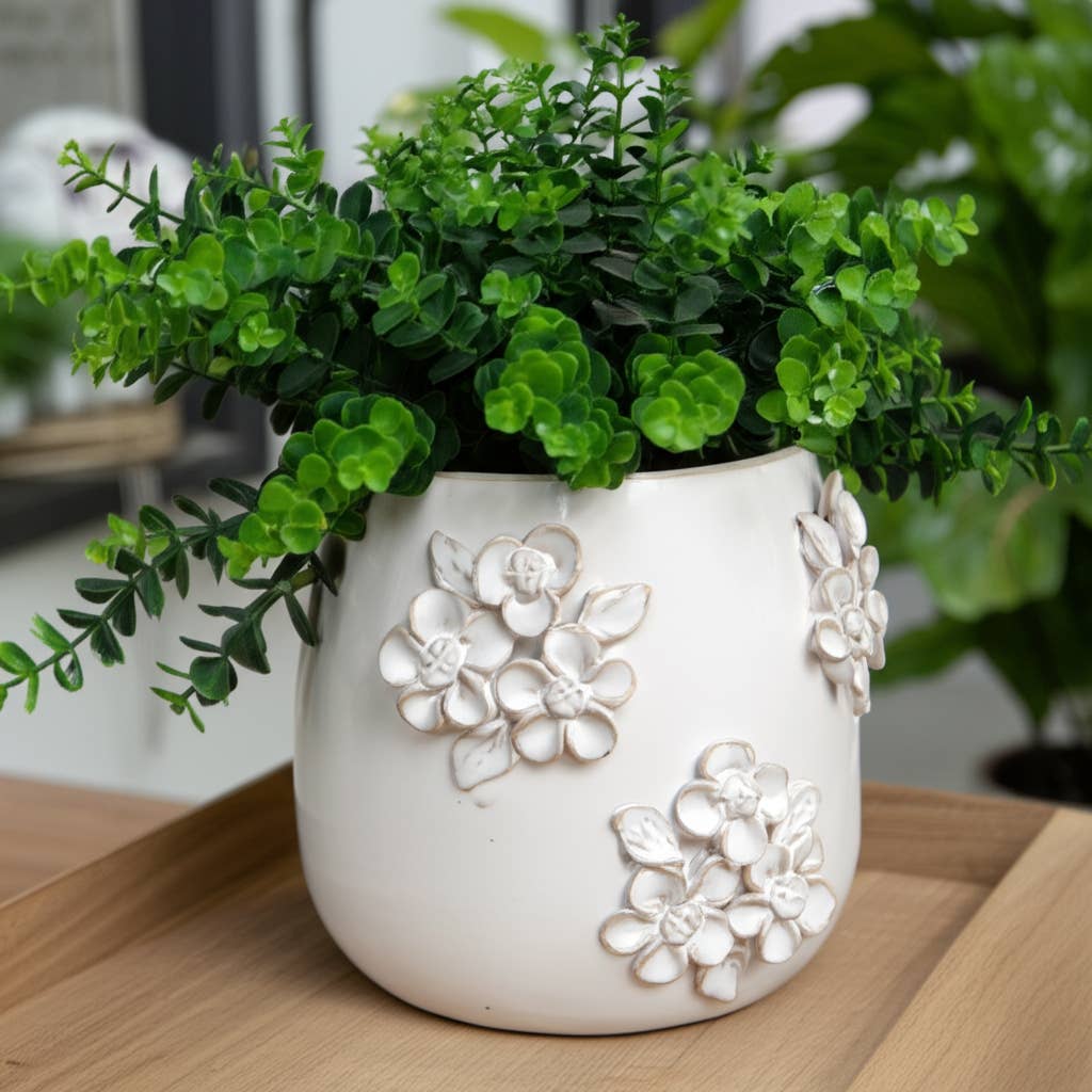 Ceramic Pot Flower Applique