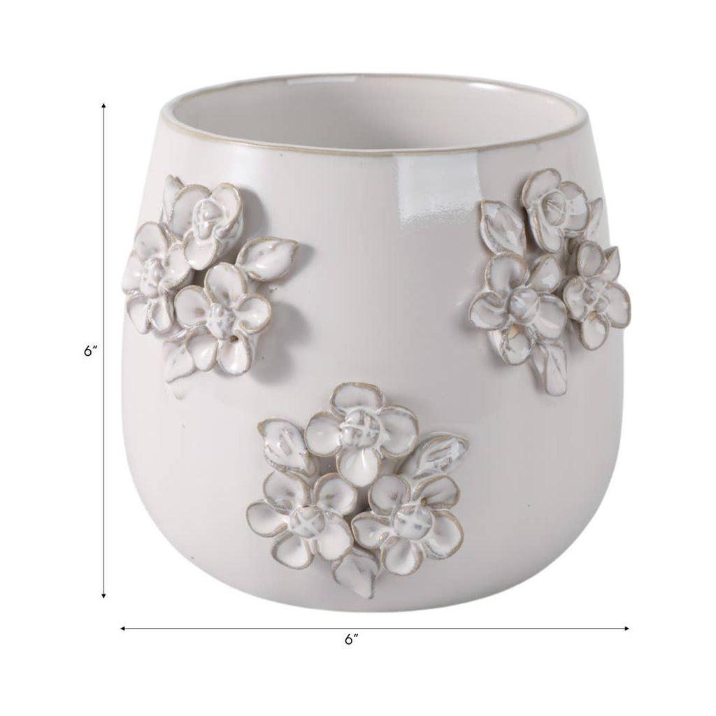 Ceramic Pot Flower Applique