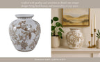 Br/Wh Ceramic Bird/Vines