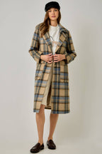 Missy Brushed Plaid Long Coat