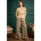 Shany Stripe Lace Trim Pants