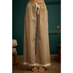 Shany Stripe Lace Trim Pants