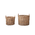 Woven Rattan Basket With Handles