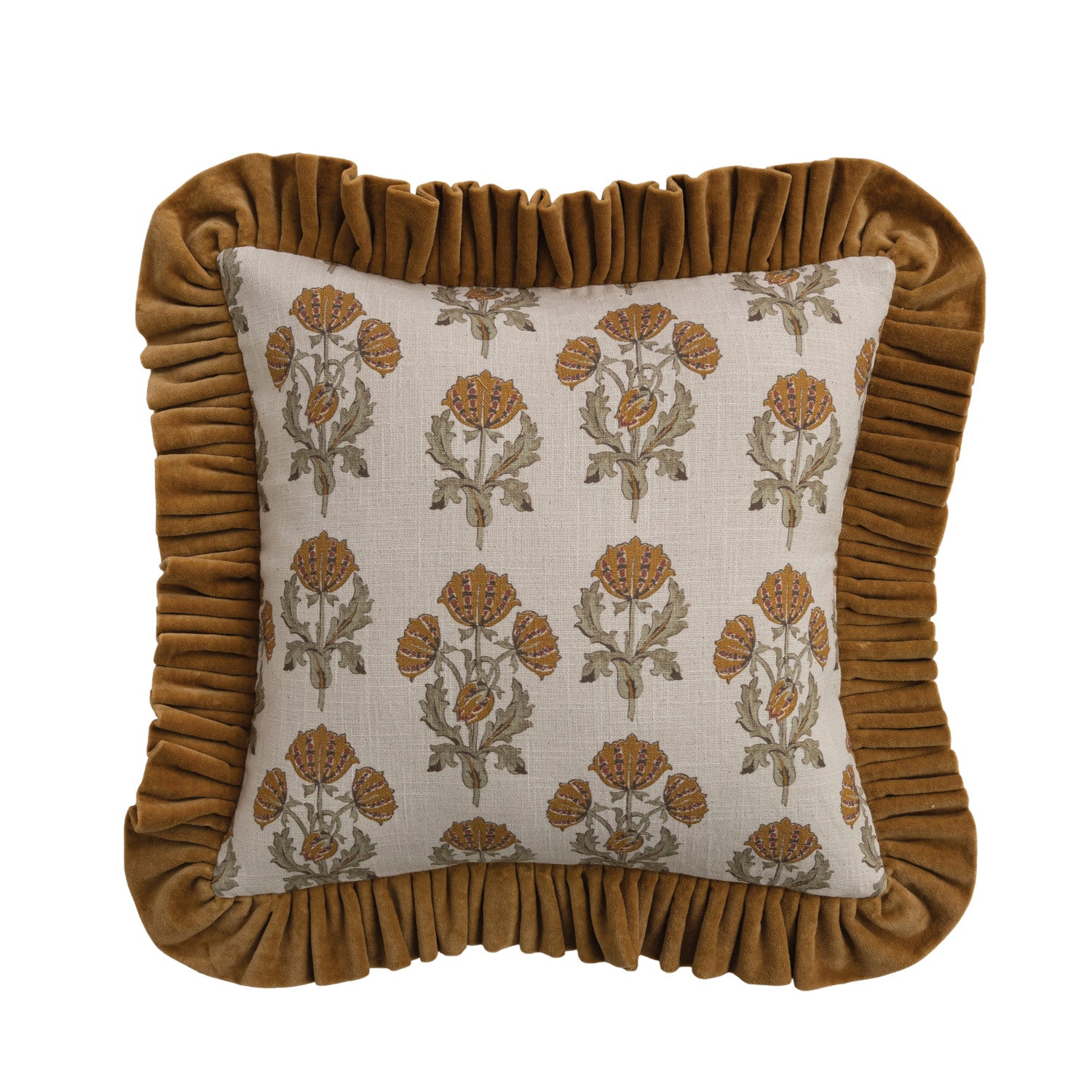 Square cotton Slub Printed Pillow