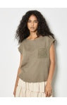 Brooke Crochet Pocket Turn Up Tee