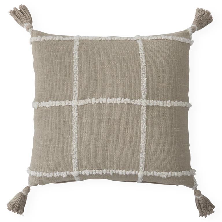 Beige & Ivory Plaid Pillow