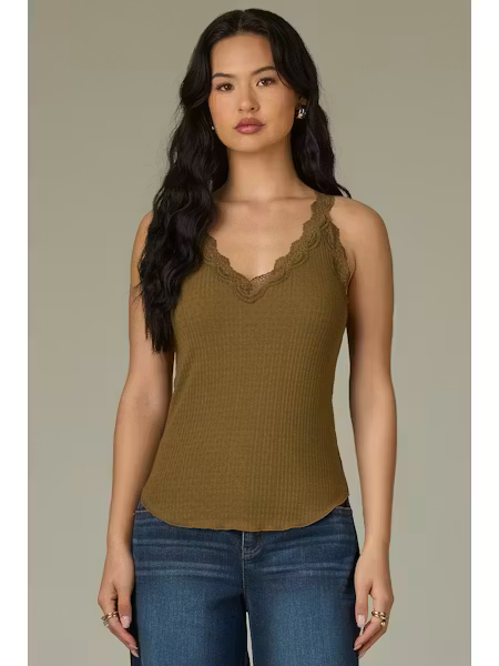 Aubrey Knit Tank Lace Detail