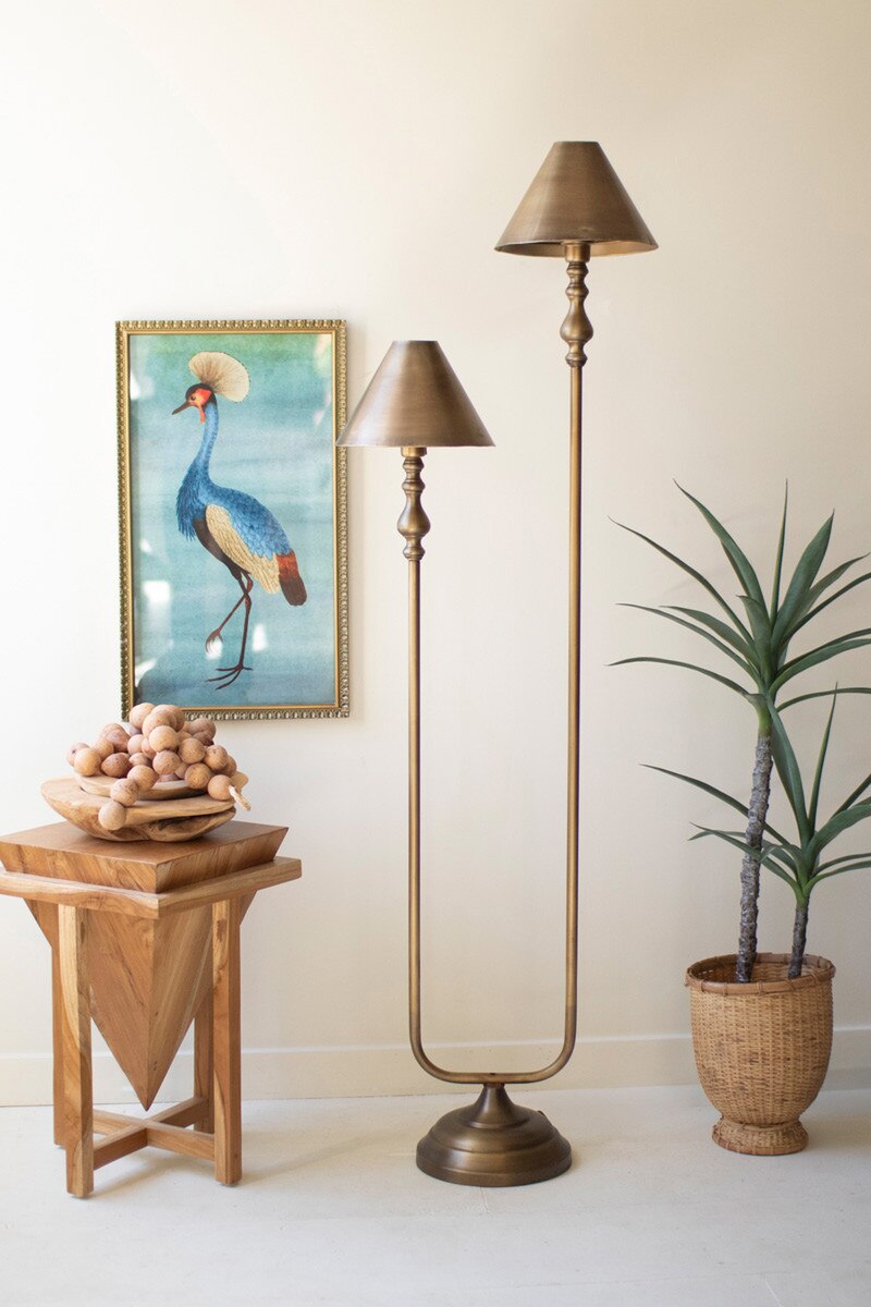 Gold Double Floor Lamp