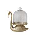 Swan Tray with Glass Cloche